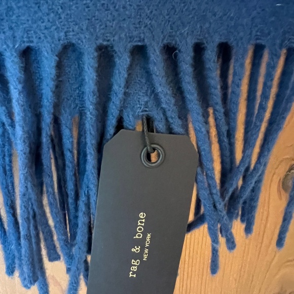 Rag & Bone Wool Scarf - Blue, with Fringe. NWT - Picture 2 of 7